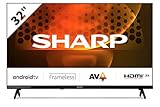 SHARP 32FH6EA 32" LED Smart TV, Frameless, HD Ready Android 11, DVB-T2/S2, Wi-Fi, 3xHDMI 2.1, 2xUSB, Chromecast Integrato, Dolby Digital Plus, DolbyAC-4, Nero