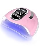 FAOKZE Lampada LED Unghie UV 220W, lampada uv unghie Automatico Sensore,4 Timer Preimpostati (10s,30s,60s,120s) per Tutto Smalto Gel Manicure/Pedicure.(Pink)