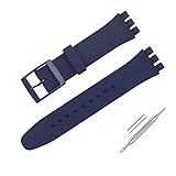 Cinturino per orologio Swatch da polso in silicone impermeabile,cinturino orologio swatch (17mm, blu navy)