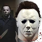 AENEY Michael Myers, maschera in lattice, per Halloween, cosplay, maschera Horror White Face con capelli