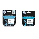 HP 304, Nero e Tricromia, bundle da 2 cartucce originali HP, compatibili con stampanti HP DeskJet 2620, 2630, 3720, 3730, 3750 e 3760, HP ENVY 5010, 5020 e 5030