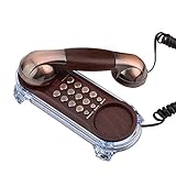 Yunir Telefono Vintage, Telefono Antico Fisso Antico fissato al Muro Telefono Fisso con Retro Telefono con Luce Inferiore per l hotel Domestico(Rame Rosso)