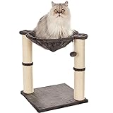 Amazon Basics - Albero per gatti con amaca e palo tiragraffi, 40,6 x 50,8 x 40,6 cm, grigio