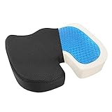 AOLESTAR Cuscino con sedia in gel per sedia a rotelle in memory foam, ortopedico, ergonomico, con strato di gel, per ridurre il mal di schiena per auto, ufficio e sedia a rotelle