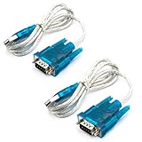 Hailege 2pcs CH340 USB to RS232 USB to Serial USB to 9P DB9 Cable COM Port Convert Cable