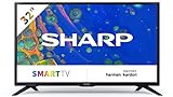 Sharp Aquos 32BC6E - Smart TV HD 32" Ready LED TV, Wi-Fi, DVB-T2/S2, 1366 x 768 Pixels, suono Harman Kardon, 3xHDMI 2xUSB, 2021, Nero