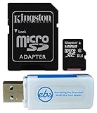 Kingston 128GB SDXC Micro Canvas Select Memory Card and Adapter Bundle Works with Samsung Galaxy A50, A40, A30 Cell Phone (SDCS/128GB) Plus 1 Everything But Stromboli (TM) MicroSD and SD Card Reader