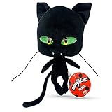 Miraculous Ladybug Kwami Mon Ami Plagg, 24 cm Cat Plush Toys for Kids, Super Soft Stuffed Toy with Resin Eyes, High Glitter and Gloss, Detailed Stitching Finishes (Wyncor)