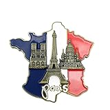Calamite da frigorifero 3D con architettura di Parigi Francia | Magneti colorati retrò Parigi per frigorifero Parigi Francia magnete frigorifero souvenir turistico regalo 1/2 pezzi