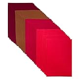 Feltro Colorato, Tessuto in Feltro Artigianale 20x30 cm, Quadrata in Feltro Spesso 1,4 mm, Foglio in Feltro per L artigianato e il Cucito 4 Colori 40 Pezzi (Serie Rossa)