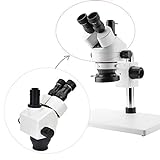 Microscopio trinoculare microscopio Zoom Stereo con ingrandimento trinoculare A oculari WF10X / 20mm Acogedor Microscopio Stereo trinoculare 