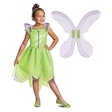 DISGUISE Costume Trilly Classico Bambina, Verde Vestito Carnevale Bambina Trilly, Staccabile Ali Trilly, Costumi Di Carnevale Per Bambini Taglia M