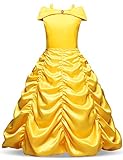 NNJXD Girls Beautiful Costumes Costume da Carnevale Principessa Halloween Party Dress Dimensione(110) 3-4 anni giallo