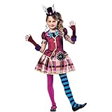 amscan Ragazze Cappellaio Matto Vestito Operato Alice nel Paese delle Meraviglie Costume (età 9-10 Anni)