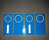 StickersLab - Adesivi per Targa Italiana Kit da 4 Pezzi RIFRANGENTI Ultra Resistente