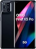 OPPO Find X3 Pro Smartphone 5G, Qualcomm 888, Display 6.7  QHD+AMOLED 120Hz, 4 Fotocamere 2 * 50MP, RAM 12GB+ROM 256GB, 4500mAh, WiFi6, Dual Sim, [Versione Italiana], Black