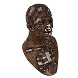 Molezu Maschera per la testa di zombi spaventosa che cammina morta, in lattice, inquietante, per Halloween, horror, per adulti, decorazione di Halloween (bronzo)