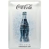 Nostalgic-Art Targa Vintage Cola – Ice White – Idea Regalo per Amanti della Coca, in Metallo, Bianco, 20 x 30 cm