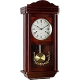 Maxstore STILISTA Retro Vintage orologio meccanico da parete THESEUS in mogano, 58 cm x 27,5 cm x 12,5 cm, regolatore, orologio a pendolo in legno antico