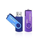 ENUODA 2 Pezzi 16GB Chiavetta USB Pennetta Girevole USB 2.0 Unità Memoria Flash (Viola Blu)