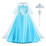 URAQT Elsa,Costume da principessa Elsa, costume da regina delle nevi per ragazze, principessa vestire per feste di compleanno, Halloween Cosplay