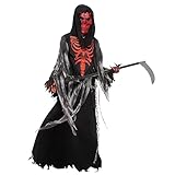 Spooktacular Creations Bambino ragazzi Red Skull Reaper Costume, bambini Halloween Grim Reaper Dress-Up per Halloween festa a tema (Small (5-7 yrs))