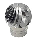EINSIDE Comignoli girevoli, Cappello eolico per camini in acciaio inox, Base tonta Ø 300 mm