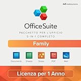 OfficeSuite Family - Docs, Sheets, Slides, PDF, Mail & Calendar - 1 anno di licenza per 1 PC Windows e 2 Dispositivi Mobili/6 Utenti