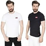 Levi s 2-Pack Crewneck Graphic Tee, T-shirt Uomo, Multicolore ( Sportswear White/Mineral Black ), XL