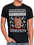A.N.T. Kevin Solo T-Shirt da Uomo Mamma Aereo Perso Natale Maglione Natalizio Ugly Sweater, Dimensione:L