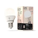 LIFX White A60 800 lumen [E27], Lampadina LED Wi-Fi Smart, Bianco caldo, Attenuabile, Non necessita di alcun ponte, Compatibile con Alexa, Hey Google, Apple HomeKit