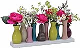 Jinfa Vasi per fiori decorativi ceramica centrotavola design | Multicolore 31x7x11 cm | 10 vasetti