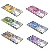 Scratch Cash Mini Bundle Franchi Svizzeri Ottava Serie Soldi per Giocare - 6 mazzette 25 x 10, 20, 50, 100, 200 e 1000 (Dimensioni Aumentate al 150%)