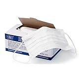 Mascherine chirurgiche ISC H&S, 3 strati con lacci, scatola da 50 pezzi (bianco)