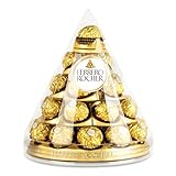 Ferrero Rocher - 28 Specialità al Cioccolato al Latte e Nocciola, Racchiuse in una Scatola a Piramide Ottimale come Regalo a San Valentino, Confezione da 350 gr