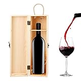 Scatola per vino, confezione regalo di dimensioni standard in cassa di legno per bottiglia singola per champagne