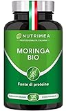 Moringa Oleifera Biologica | 330 mg | Ricca di Proteine, Vitamine e Antiossidanti | Fonte di Energia | Immunostimolante | 120 Capsule Vegane | Trattamento 4 Mesi | Nutrimea