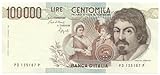 Cartamoneta.com 100000 Lire Banca d Italia Caravaggio I Tipo Lettera D 25/01/1990 qFDS 20489/III