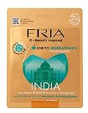 Maschera Viso Monofase India – Effetto Illuminante - Con Acqua di Fiori di Arancio e Vitamina C - Tessuto Naturale Biodegradabile - con QR Code - FRIA K-Beauty Inspired