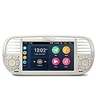 ESTOCK1 ANDROID 10.0 autoradio navigatore Carplay per Fiat 500 Fiat Abarth 500 2007-2015 wi-fi GPS 7" USB WI-FI Bluetooth Mirrorlink color beige/bianco CAR TABLET wi-fi radio 500