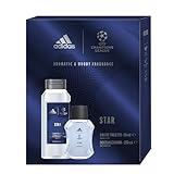 Adidas, Confezione Regalo Uomo UEFA Star Edition, Eau de Toilette 50 ml e Gel Doccia Bagnoschiuma 3in1 250 ml