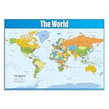 Daydream Education Mappa del mondo | Poster geografico | Carta lucida laminata misura 850 mm x 594 mm (A1) | Poster Geografia Classroom | Schede educative by