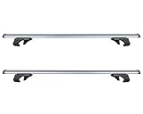 Auto Accessori Lupex - 2 pezzi Barre portapacchi universali da 120 cm per tettuccio auto, con serratura antifurto, per binari rialzati con larghezza fino a 105 cm