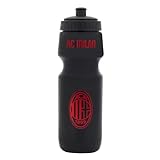 AC Milan Borraccia sportiva in plastica con Logo, 700 ml, senza BPA, Prodotto ufficiale, Nero