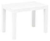 Panca, Tavolino d appoggio rettangolare in plastica effetto legno (bianco)