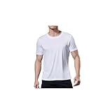VIPAVA Maglia da Uomo a Maniche Corte Summer Men s Shirt Loose Solid Color Short Sleeved Simple And Versatile Men s Shirt (Color : White, Size : XL)
