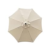 SMLJFO - Telo di ricambio per ombrellone da 3 m, 8 costole, impermeabile, anti-ultravioletto, in tessuto, colore: beige