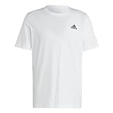 adidas Essentials Single Jersey Embroidered Small Logo Short Sleeve T-shirt, White, XL Uomo