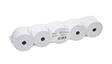 Genie - Rotoli di carta per registratori di cassa e calcolatrici, 57 x 12 mm, 40 lfm, 100% senza legno, bianco, 5 pz.