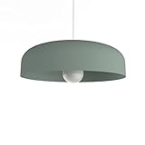 L+ Lampadario soggiorno a sospensione, in metallo, forma cilindrio, Lampadario cucina moderno, diametro 40cm - 50cm (colore verde)